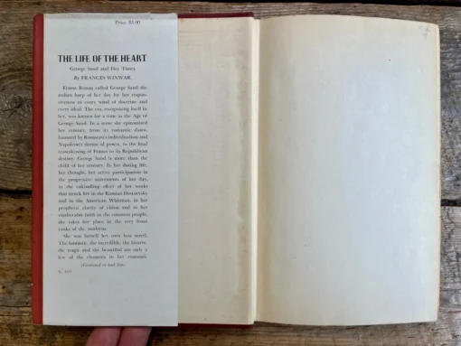 Interesting biography vintage book (1945) "The Life of the Heart: George Sand & Her Times" by Frances Winwar; illustrated, with dust jacket